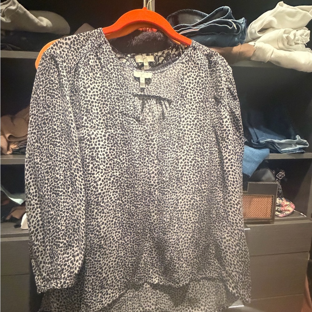 Joie Black and White Patterned Blouse